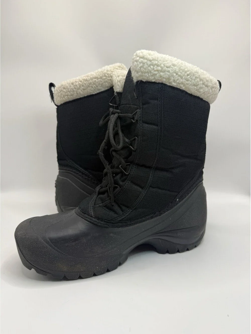 SOREL Cumberland Winter Snow Boots Womens 7.5 Black Waterproof Faux Fur Lining